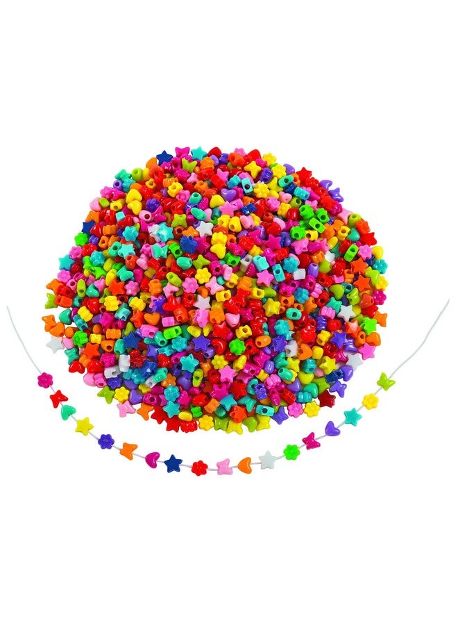Colorations - Fun Shapes Pony Beads 1Lb Set Of 1800 Beads Lacing Hole 1 8 Inches Craft Hobby Arts & Crafts Fun Art Supplies Fun Shaped Pony Beads - Image 1