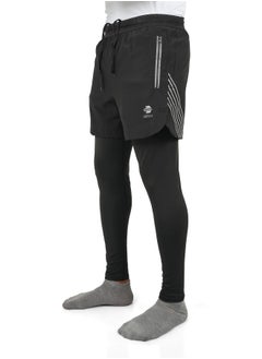 Abitos 2-in-1 Running Pants for Men – Compression Tights and Athletic Shorts with Pockets for Gym and Workouts  - Image 1