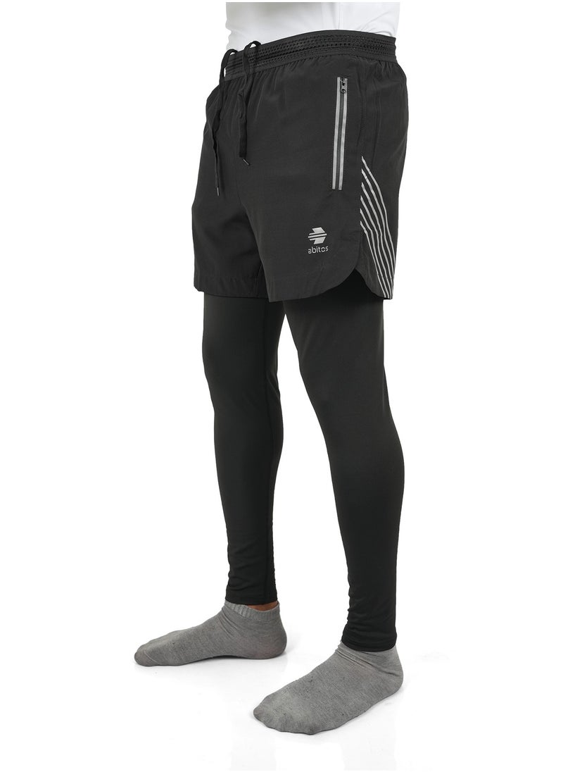 Abitos - 2-in-1 Running Pants for Men – Compression Tights and Athletic Shorts with Pockets for Gym and Workouts - Image 1
