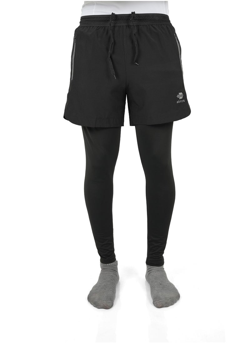 Abitos - 2-in-1 Running Pants for Men – Compression Tights and Athletic Shorts with Pockets for Gym and Workouts - Image 1