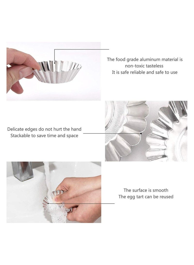 50 قطعة من الألومنيوم قالب تارت البيض - مثالية لخبز ميني تارت البيض ، الفطائر ، الكعك ، الكعك ، الخ - سهلة التنظيف والمتانة - Image 5