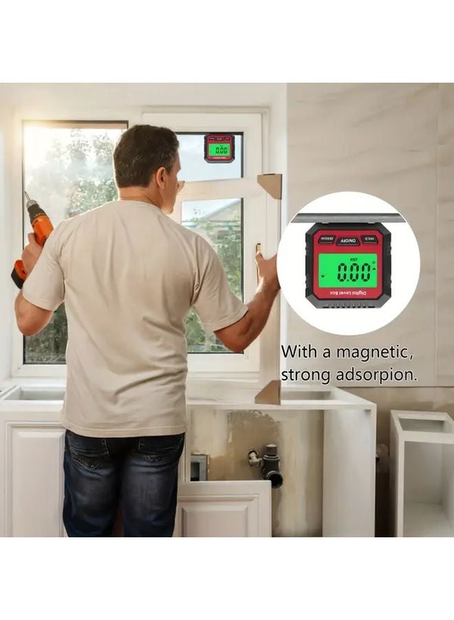 Black Digital Level Box with LCD Backlit Display Magnetic Base Accurate 01 Inclinometer - Image 2