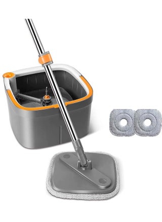Floor Mop Set Spin Mop and Bucket Set with 2 Microfibre Mop Pads with Self-Separating Dirt and Fresh Water System Self-wringing 360° Rotating Square Mop Head - pzsku/Z13BC1207025C79E7C352Z/45/1745501154/d0173d7d-c97b-441d-ae62-7b332282e674