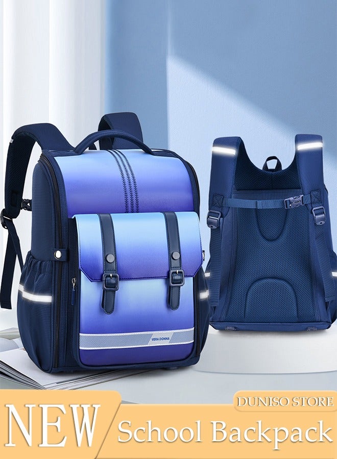 DUNISO Kids School Backpack Large Capacity School Bag Toddler Waterproof Lightweight Kids Backpack with Ergonomic Design, Adjustable Padded Straps Book Bag with Back Reflective Strip for Kids Grades 3-6 - Image 1