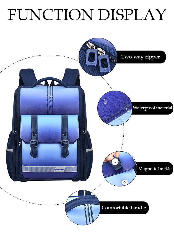 DUNISO Kids School Backpack Large Capacity School Bag Toddler Waterproof Lightweight Kids Backpack with Ergonomic Design, Adjustable Padded Straps Book Bag with Back Reflective Strip for Kids Grades 3-6 - Image 5