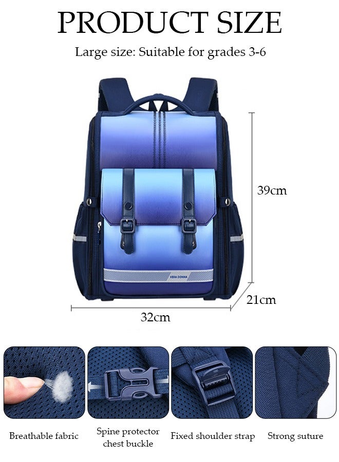 DUNISO Kids School Backpack Large Capacity School Bag Toddler Waterproof Lightweight Kids Backpack with Ergonomic Design, Adjustable Padded Straps Book Bag with Back Reflective Strip for Kids Grades 3-6 - Image 4