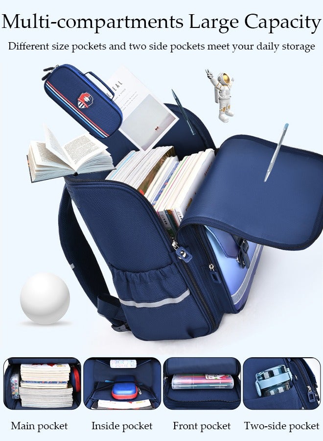 DUNISO Kids School Backpack Large Capacity School Bag Toddler Waterproof Lightweight Kids Backpack with Ergonomic Design, Adjustable Padded Straps Book Bag with Back Reflective Strip for Kids Grades 3-6 - Image 2