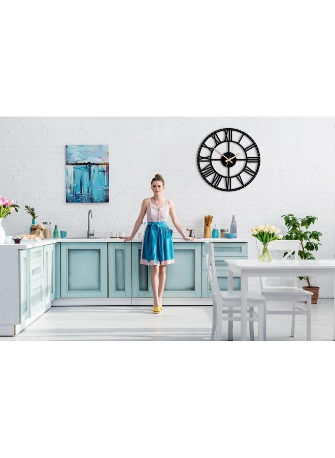 Hometrix Antique Metal Wall Clock for Home | Big Size Modern Decorative Wall Watch for Home Decor (40 cm) Black DA-114 - Image 5