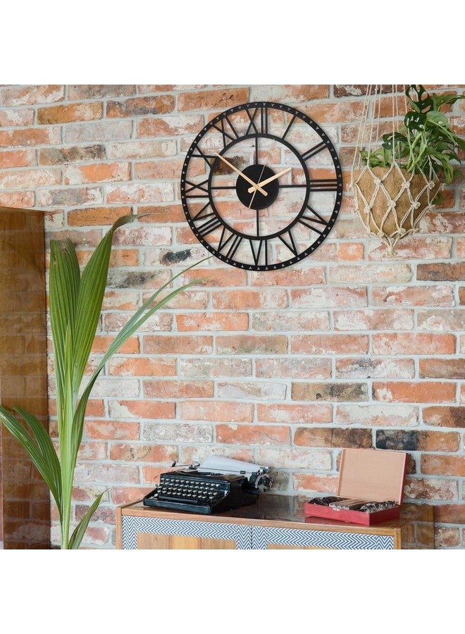 Hometrix Antique Metal Wall Clock for Home | Big Size Modern Decorative Wall Watch for Home Decor (40 cm) Black DA-114 - Image 2