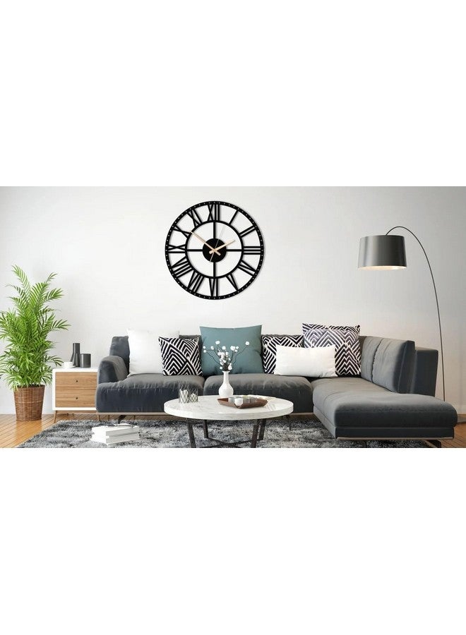Hometrix Antique Metal Wall Clock for Home | Big Size Modern Decorative Wall Watch for Home Decor (40 cm) Black DA-114 - Image 4