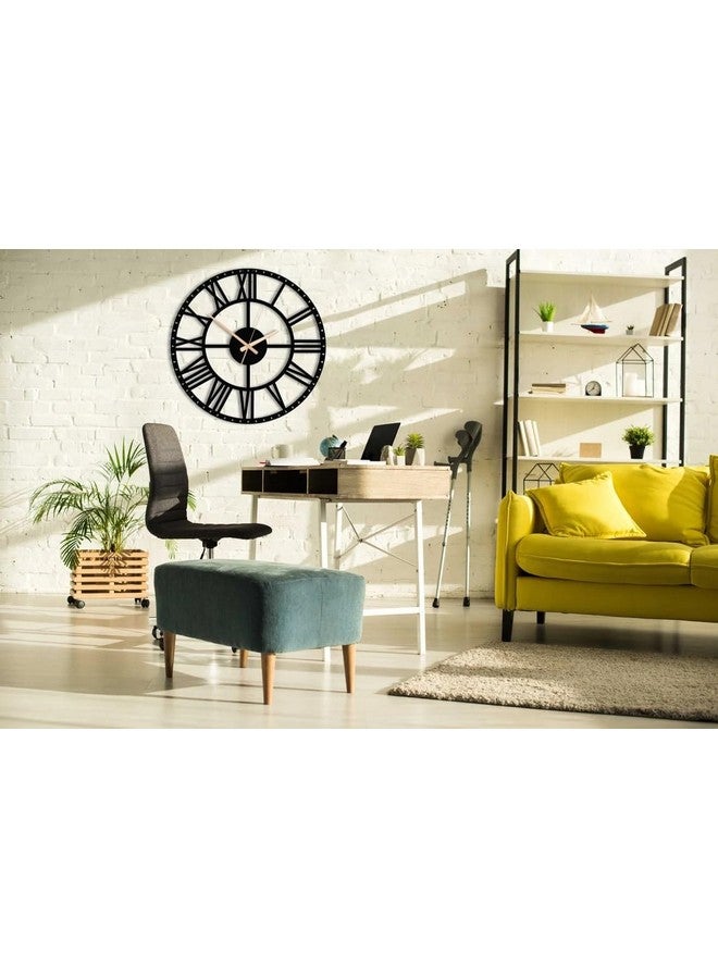 Hometrix Antique Metal Wall Clock for Home | Big Size Modern Decorative Wall Watch for Home Decor (40 cm) Black DA-114 - Image 3