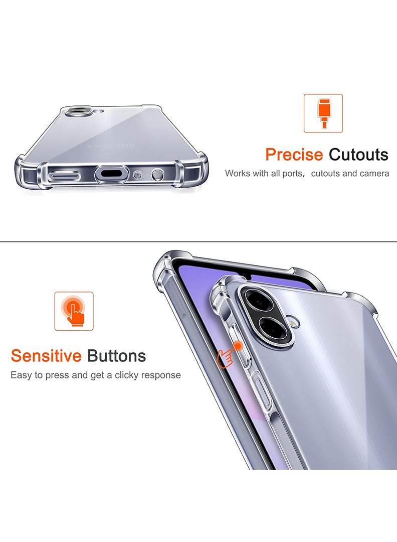 Case Up Clear Case for Samsung Galaxy A07/A07 5G/ F70e/ M17e 5G Shock-Absorption TPU Cell Phone Cover with Reinforced Corners, Soft Flexible & Crystal Clear Protective Bumper Case - Image 5