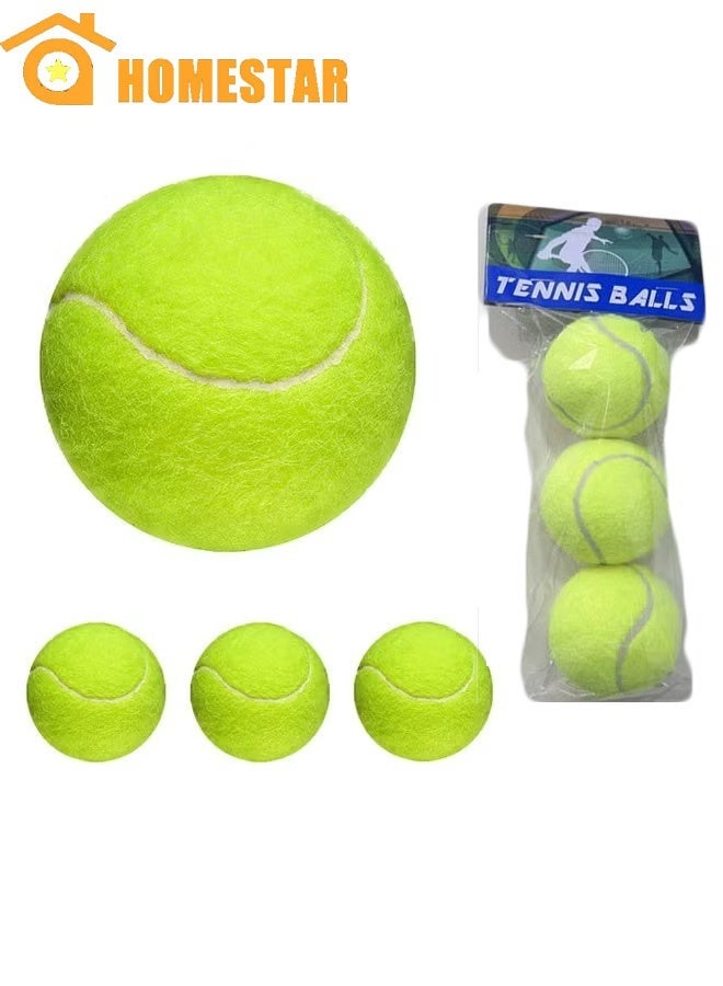 HOMESTAR Tennis Balls 3 Pack, Training Tennis Balls, Playing Ball for Pets, Cats, Dogs, Sports Practice Tennis Balls for Beginners - Image 1