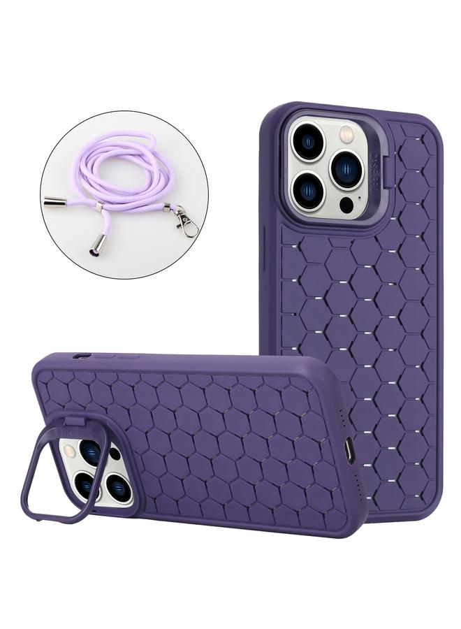 Zaboon Case For iPhone 12 Pro Max Honeycomb Radiating Lens Holder Magsafe Phone Case with Lanyard - Image 1