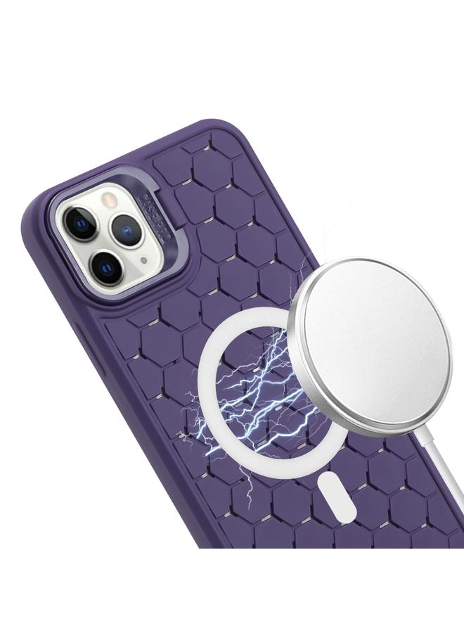 Zaboon Case For iPhone 12 Pro Max Honeycomb Radiating Lens Holder Magsafe Phone Case with Lanyard - Image 4