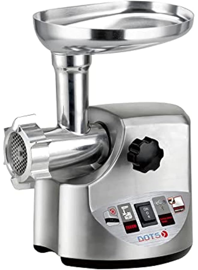 DOTS Meat Grinder On Off And Reverse Function Stainless Steel Tray 800 W Max 2000W Mg 198 Silver - Image 1
