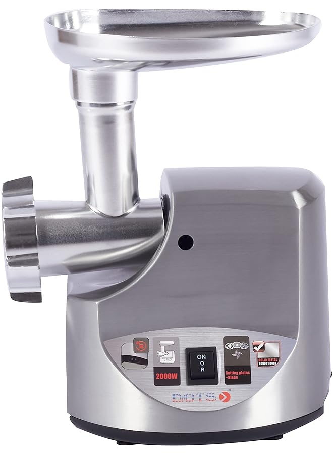 DOTS Meat Grinder On Off And Reverse Function Stainless Steel Tray 800 W Max 2000W Mg 198 Silver - Image 2