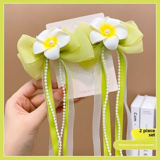 Summer cute egg flower hairpin childrens ribbon Pearl bow hairpin female Net red flower fresh headdress Bow tassel-2-piece set - pzsku/Z13BC9723B35BF032C44BZ/45/1746218538/085af01a-7fbc-40c8-b66c-d4618c0dcbb6
