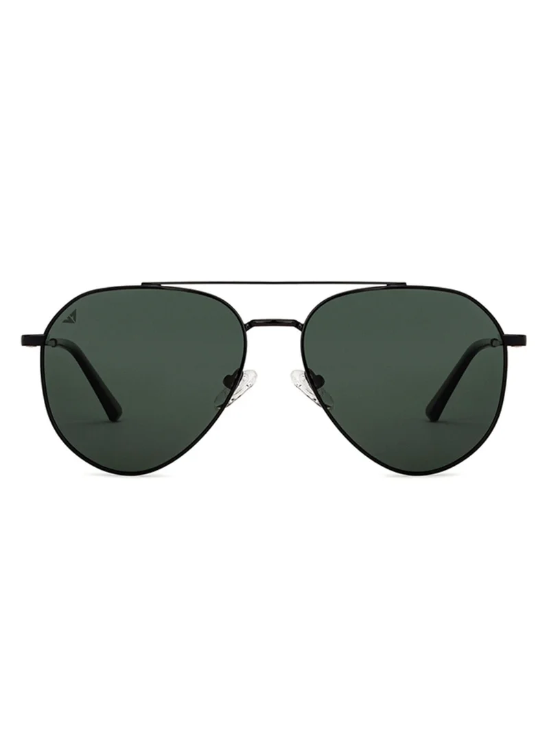 VINCENT CHASE Vincent Chase By Lenskart | Black Grey Full Rim Pilot Branded Latest and Stylish Sunglasses | Polarized and 100% UV Protected | Men & Women | Large | VC S13110
