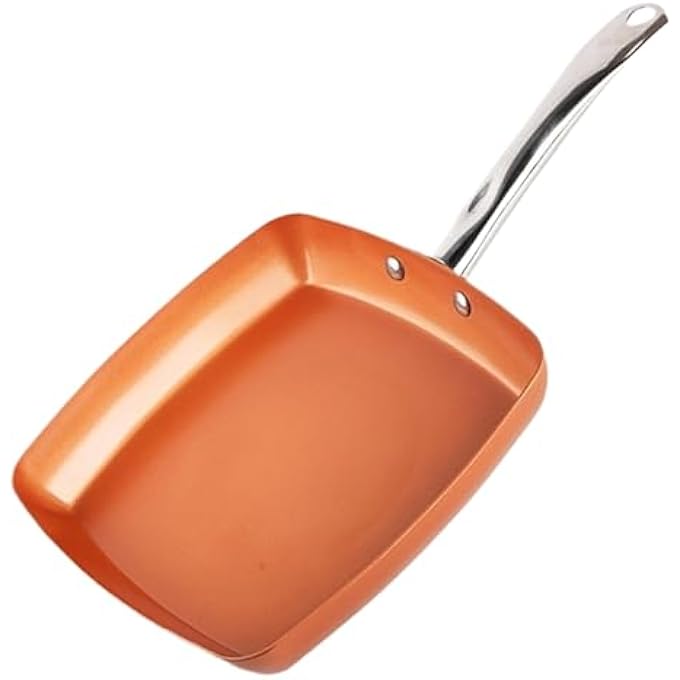 KASTWAVE 95 Inch Square NonStick Frying Pan Suitable For Induction Cookers On Gas Electric Stoves Scratch Resistant Heats Quickly And Evenly Easy To Clean Healthy Cooking Pan For Home - Image 5