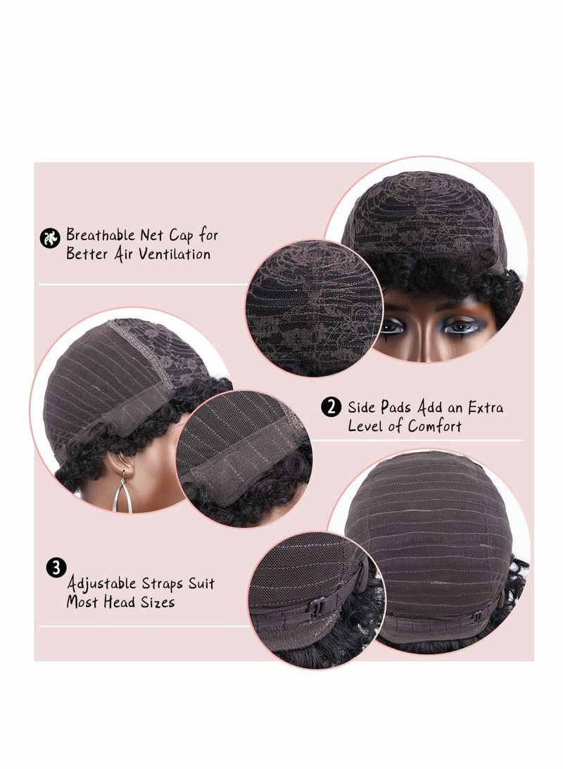 Y&D Short Afro Curl Pixie Wigs 100% Human Hair Wig Brazil Remy No Lace Boy Hairstyle Kinky Jerry Curly for Men And Women - Image 5