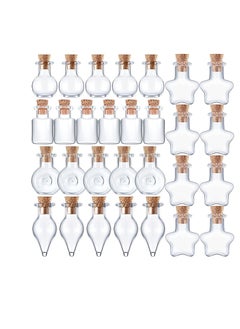 Small Mini Glass Bottles Tiny Jars With Cork Stoppers 5 Shapes Tiny Wishing Drifting Bottle for Wedding Party DIY Decoration Bead Containers Arts and Crafts DIY Projects Classic Shape 50Pcs (2) (1)