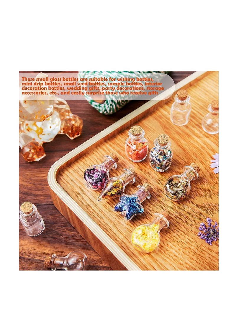 SYOSI - Small Mini Glass Bottles Tiny Jars With Cork Stoppers 5 Shapes Tiny Wishing Drifting Bottle for Wedding Party DIY Decoration Bead Containers Arts and Crafts DIY Projects Classic Shape 50Pcs (2) (1) - Image 1