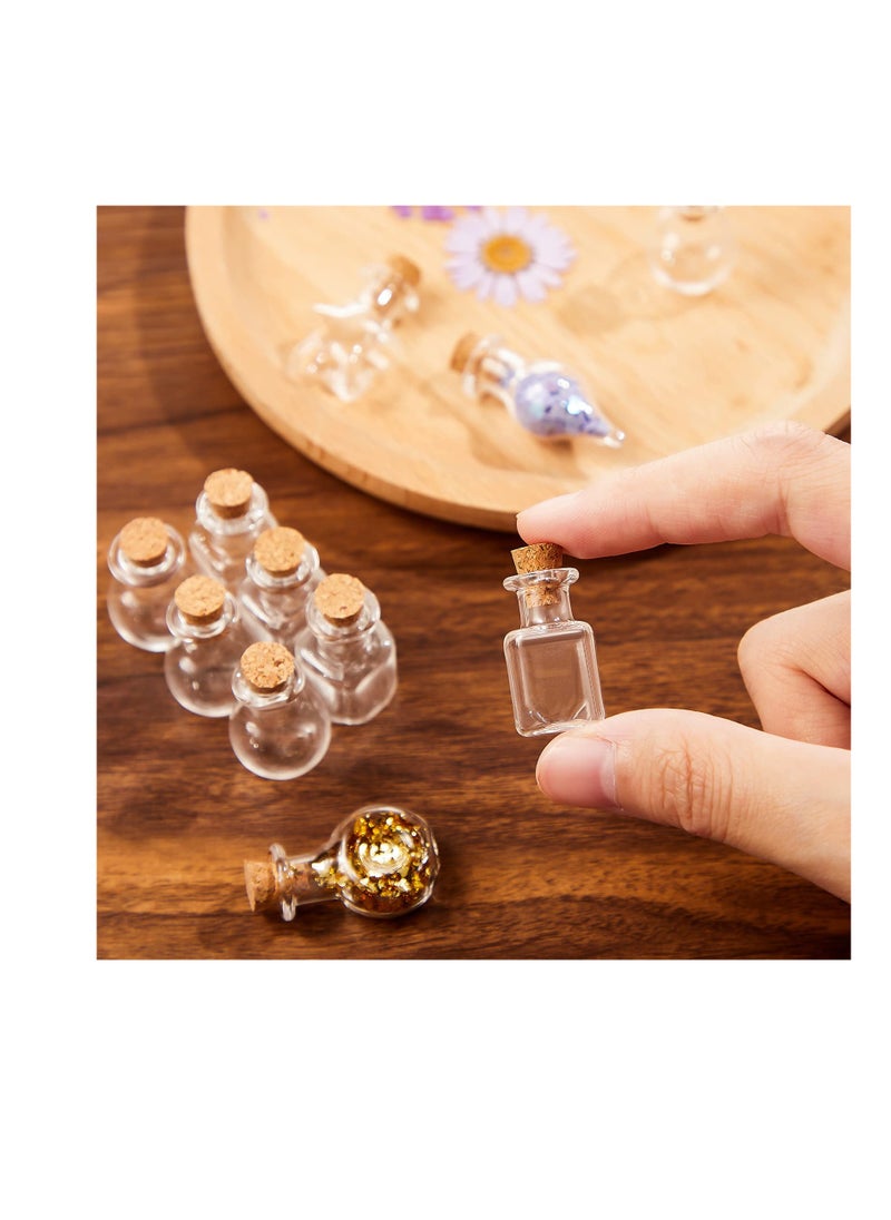 SYOSI - Small Mini Glass Bottles Tiny Jars With Cork Stoppers 5 Shapes Tiny Wishing Drifting Bottle for Wedding Party DIY Decoration Bead Containers Arts and Crafts DIY Projects Classic Shape 50Pcs (2) (1) - Image 1