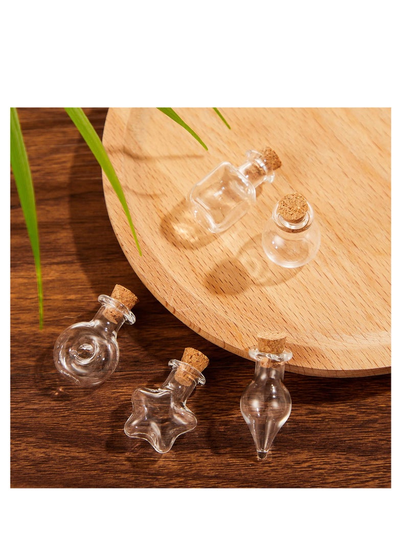 SYOSI - Small Mini Glass Bottles Tiny Jars With Cork Stoppers 5 Shapes Tiny Wishing Drifting Bottle for Wedding Party DIY Decoration Bead Containers Arts and Crafts DIY Projects Classic Shape 50Pcs (2) (1) - Image 1