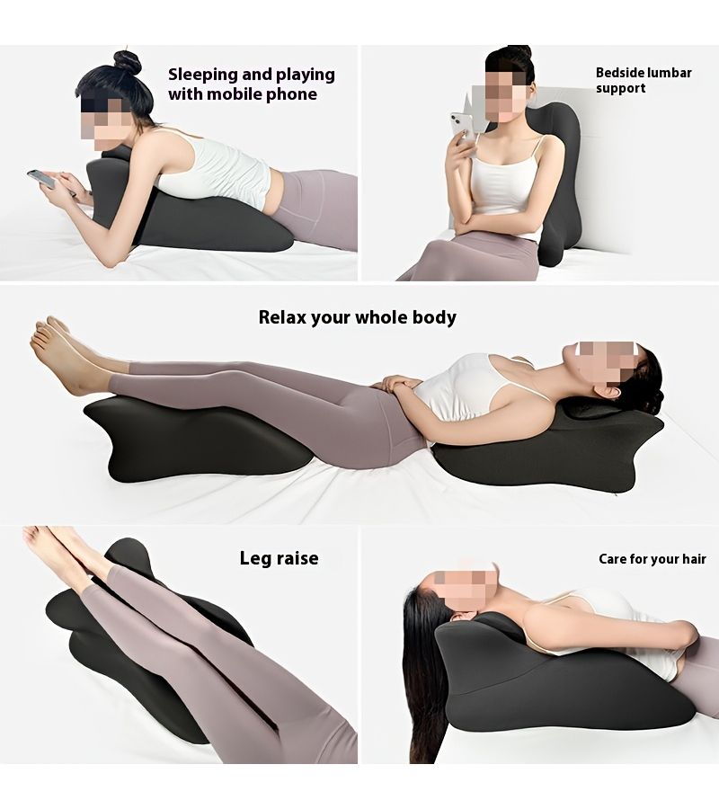 Pink Neck Traction Pillow Ergonomic Support for Neck Pain Relief Medium Firm Wave Design - Image 2