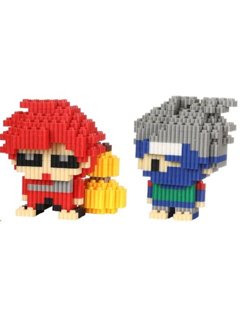 Naruto Kakashi & Gaara Building Bricks Set, DIY Block Building Set, Classic Mini Building Bricks, Assembling Building Blocks Suitable for Boys and Girls Aged 14 and Up（2 Sets, 954 Pcs in Total)