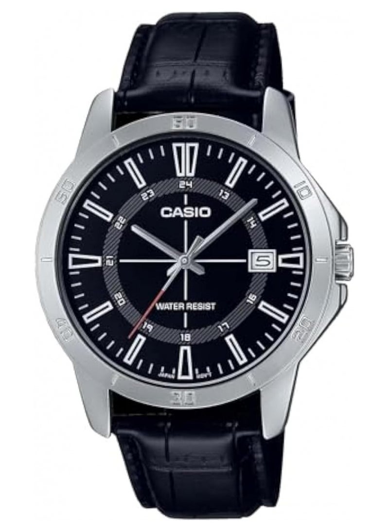 Casio MTP-V004L-1CUDF Men's Watch, Black Dial, Black Band - Image 1