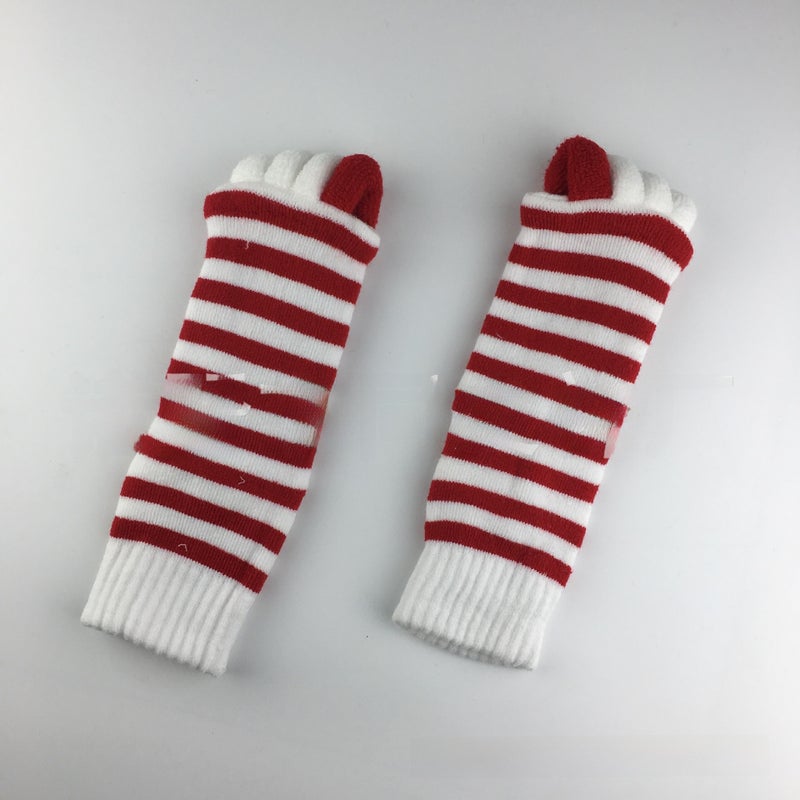 Soft Cotton Toe-Separating Socks for Yoga White Red 