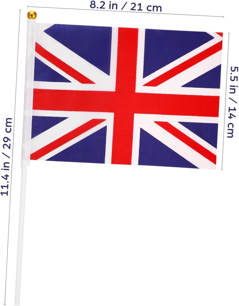 CANIGHT Great Britain Flags 100pcs Uk Hand Flag Mini Size Lightweight and Portable for Events - Image 2