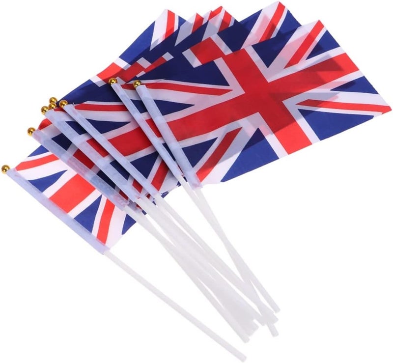 CANIGHT Great Britain Flags 100pcs Uk Hand Flag Mini Size Lightweight and Portable for Events - Image 1