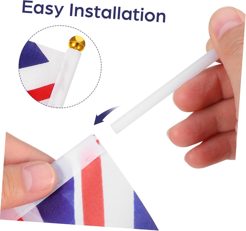 CANIGHT Great Britain Flags 100pcs Uk Hand Flag Mini Size Lightweight and Portable for Events - Image 3