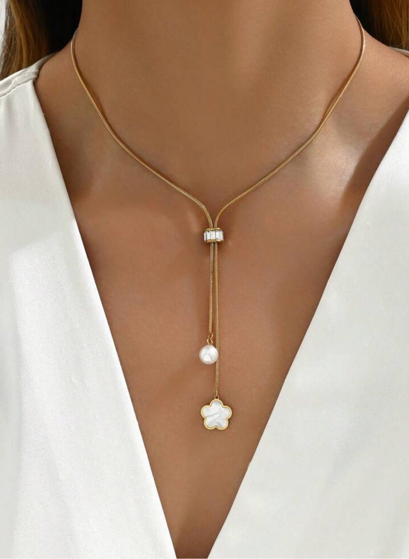 إيكوال سلسال نسائي أنيق من الاستانلس ستيل مطلي باللون الذهبي - Image 1