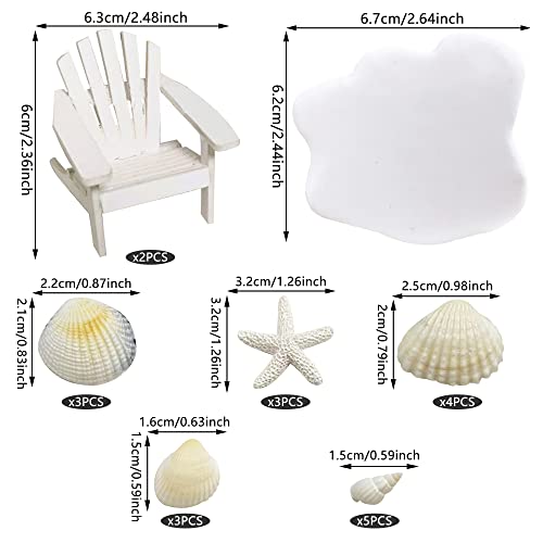 KEEPARTY Beach Cake Topper Wedding Cake Topper Wooden Adirondack Miniature Beach Chair Mini Doll Furniture Top Decoration for Dollhouse Wedding Anniversary Beach Theme Cake Decoration - Image 2