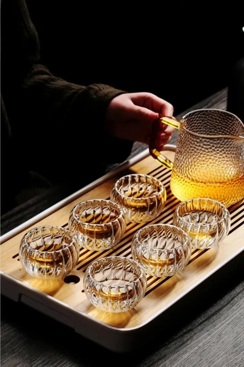 Safestore 6-Piece Double Walled Optical-Striped-Wicked Mini Sauce Bowl Dragee Bowl Turkish Delight Bowl Presentation Bowl