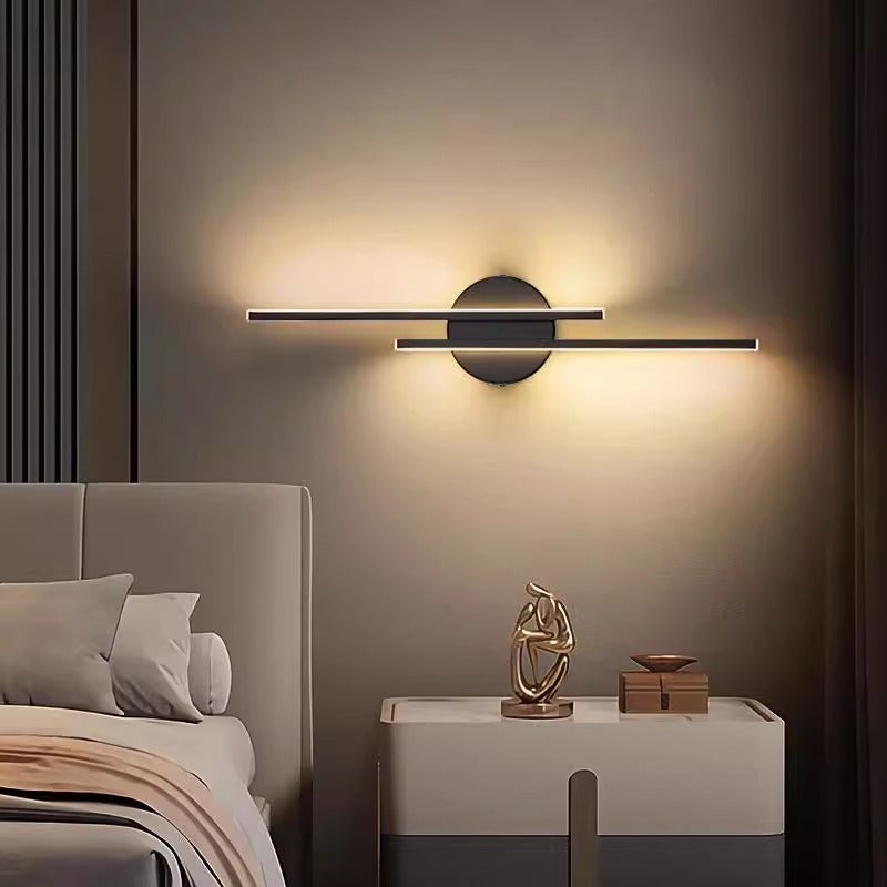 Led Wall Lamp: Black, Warm Ambient Glow - Energy-Efficient, Versatile Decorative Sconce Lighting for Indoor Living Rooms, Corridors and Commercial Spaces - Image 1