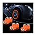 YALOK 12PCS Fluorescent Skull Car Tire Valve Stem Caps ABS Corrosion Resistant Wheel Valve Cover Luminous Illuminated Cap Glow in The Dark Auto Decor Accessories for Motorcycles Bicycles OrangeWhite - Image 2