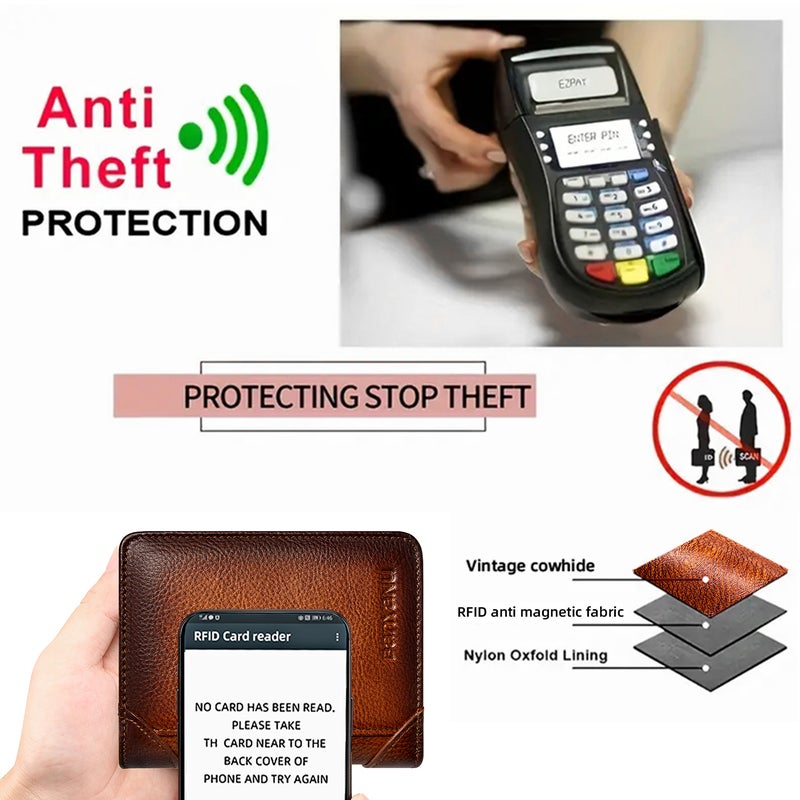 banyanu Genuine Leather Wallet for Men - Top Grain Cowhide, 3-Fold, Multi-Card Storage, Dark Snap Closure, Urban Minimalist Style - Image 4