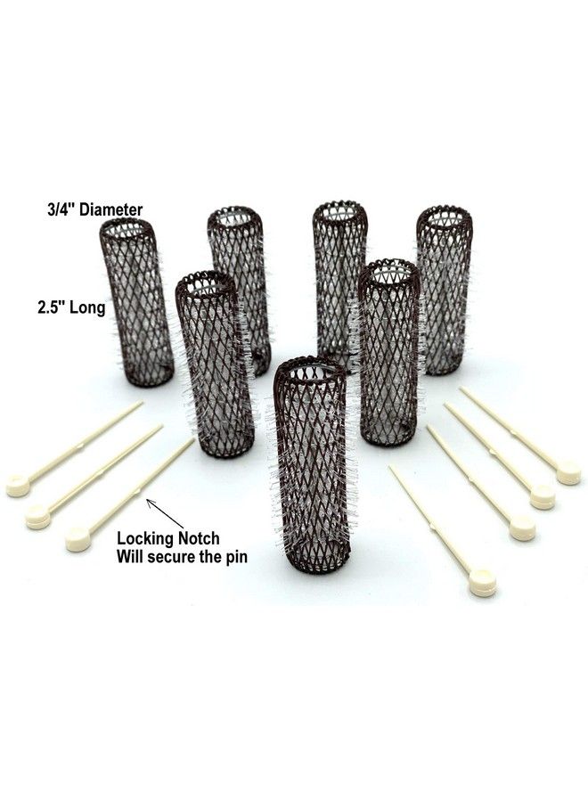 ALAZCO 14 Pc Vintage Style Hair Roller Medium Brush Rollers & Pins Mesh Hair Curlers With Bristles 2.5"X 3/4" With Flexible Locking Pins - Image 5