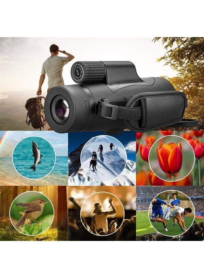 FEEMIC منظار أحادي عالي القوة 8x42، منظار مدمج محمول مقاوم للماء، مقاوم للضباب، مقاوم للصدمات مع حزام يد للبالغين والأطفال لمشاهدة الطيور، الصيد، التخييم، المشي، السفر، الحياة البرية، المناظر الطبيعية - Image 3