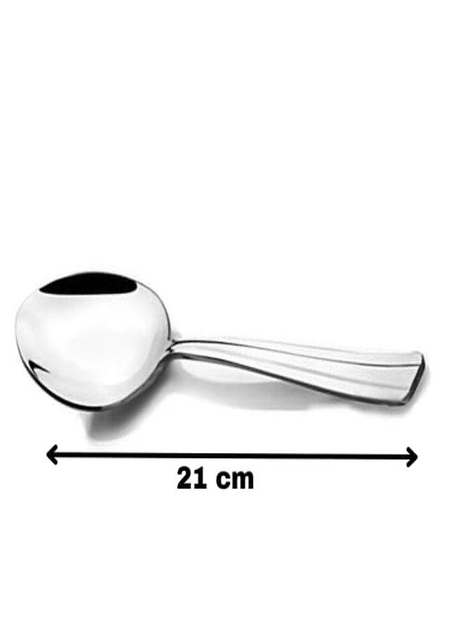 fnS Venice Stainless Steel Serving Spoon - Big Serving Spoon with Glossy Finish, Single Piece - Sleek Design, Ideal for Serving, Elegant Silver Color - Image 2