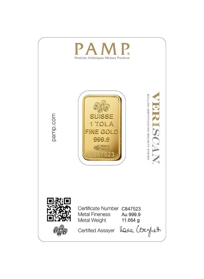 PAMP Suisse Lady Fortuna™ 1 Tola Gold Bar, 999.9 Fine Gold - Image 2