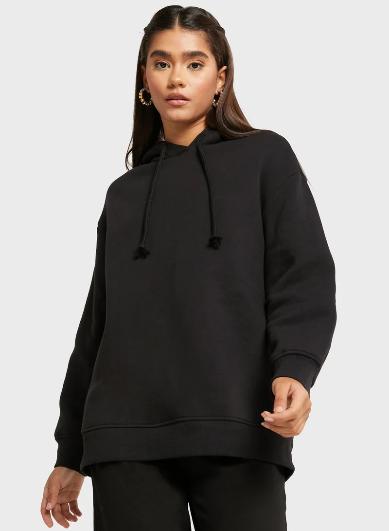 MONKI Drawstring Cuffed Hoodie