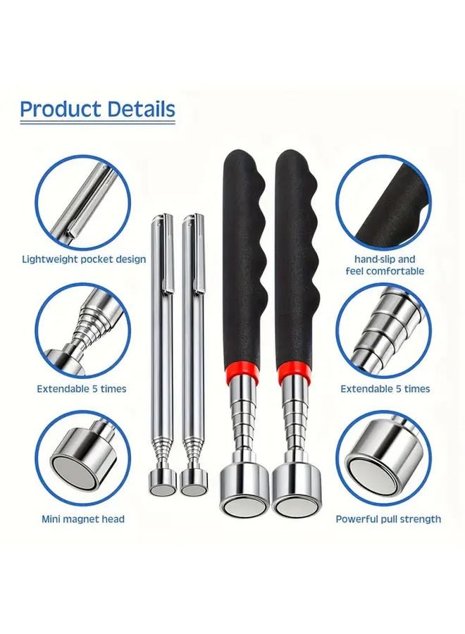1pc 3 In 1 Telescopic Magnetic Pick Up Tool With Non Slip Handle Manual Operation - Image 5