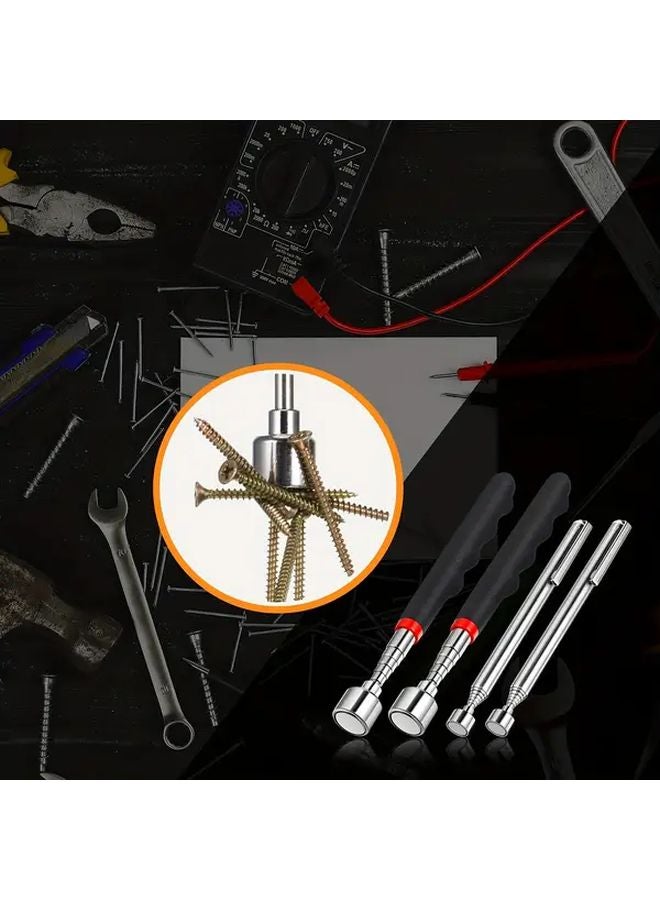 1pc 3 In 1 Telescopic Magnetic Pick Up Tool With Non Slip Handle Manual Operation - Image 3
