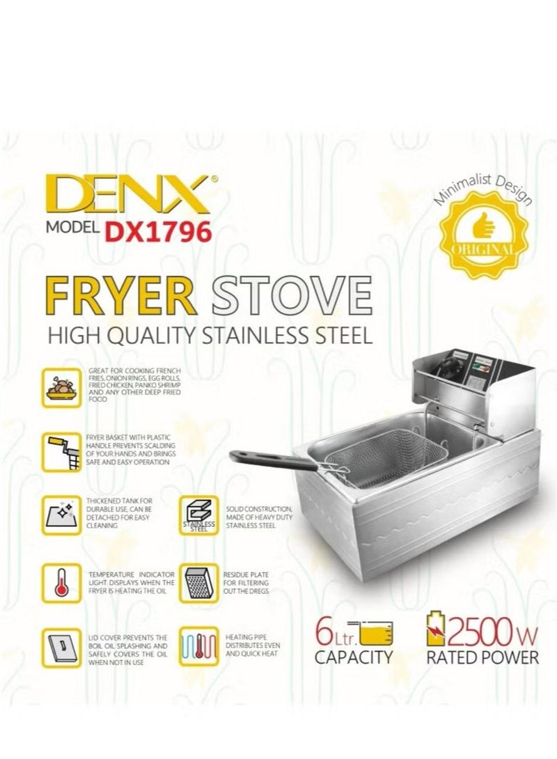 6 Quart Stainless Steel Deep Oil Fryer with Basket Strainer  Large Volume  Adjustable Temperature and Timer  Perfect Chicken  Shrimp French Fries Potato Chips and More  Removable Oil Container - Image 4